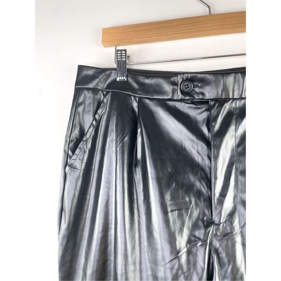 NWT Halston Faux Leather Straight Leg Pants‎ Size M - Picture 4 of 15